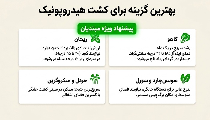 بهترین گیاه برای کشت هیدروپونیک