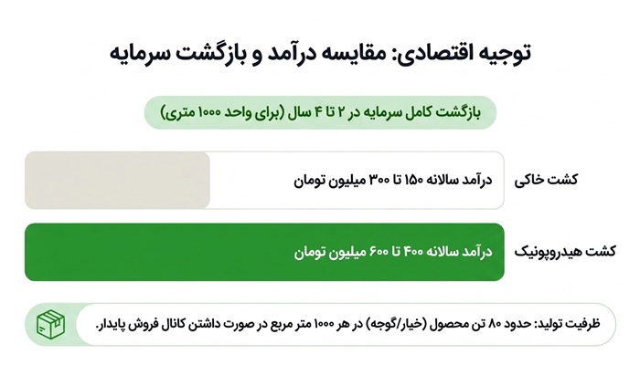 توجیه اقتصادی کشت هیدروپونیک
