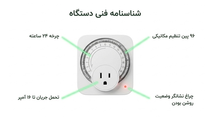 مشخصات فنی تایمر پریزی پارس اروند TG28A