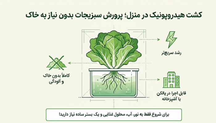 کشت هیدروپونیک در منزل دقیقاً چگونه کار می‌کند